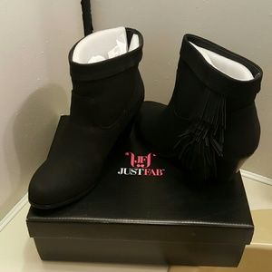 NEW Just Fab Black Tassel Boots